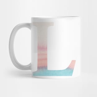 The Letter L Rainbow Watercolor Design Mug